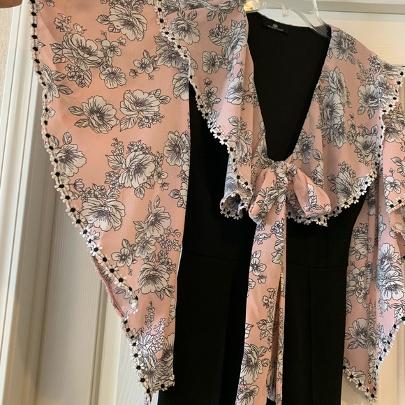 NEW Black Pink Ruffle Jumpsuit - Picture 7 of 8